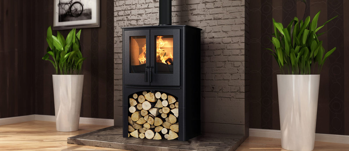Nordic Fire LODGE met verhoogd houtvak