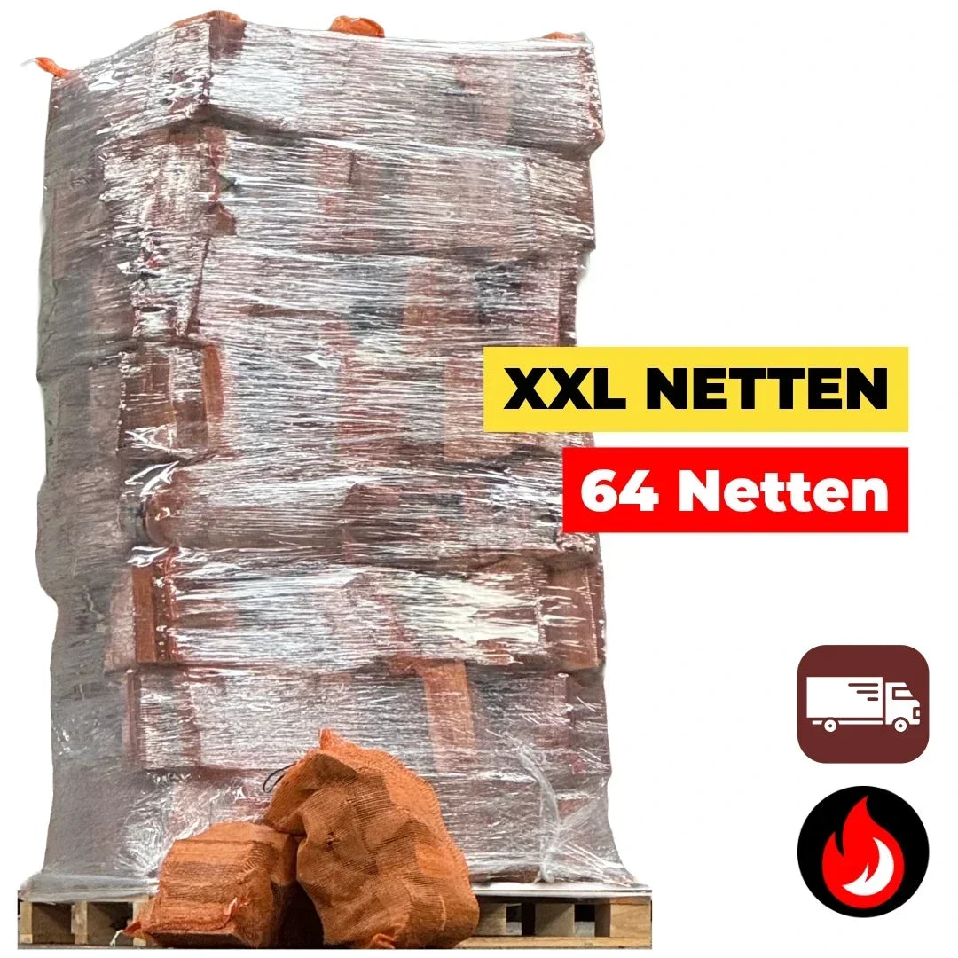 Brandhout in zakken