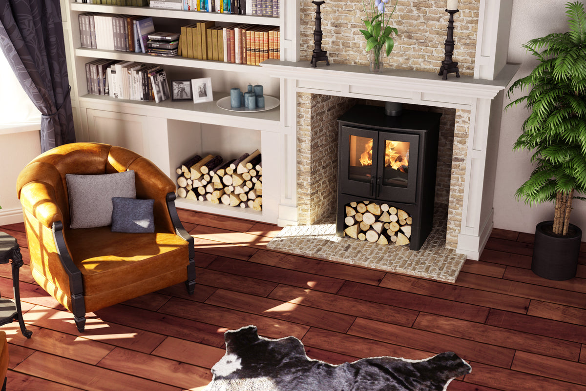 Nordic Fire LODGE CV met houtvak