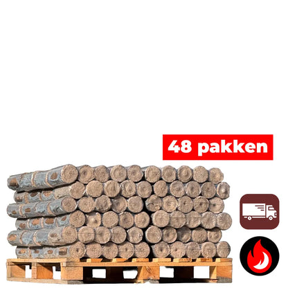 Nestro Briketten Hardhout | 48 Pakken | Cilindrische Houtbriketten